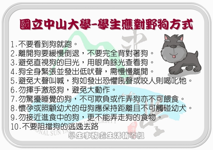 學生應對猴子與野狗方式宣導海報(更新版)(另開新視窗/jpg檔)圖片